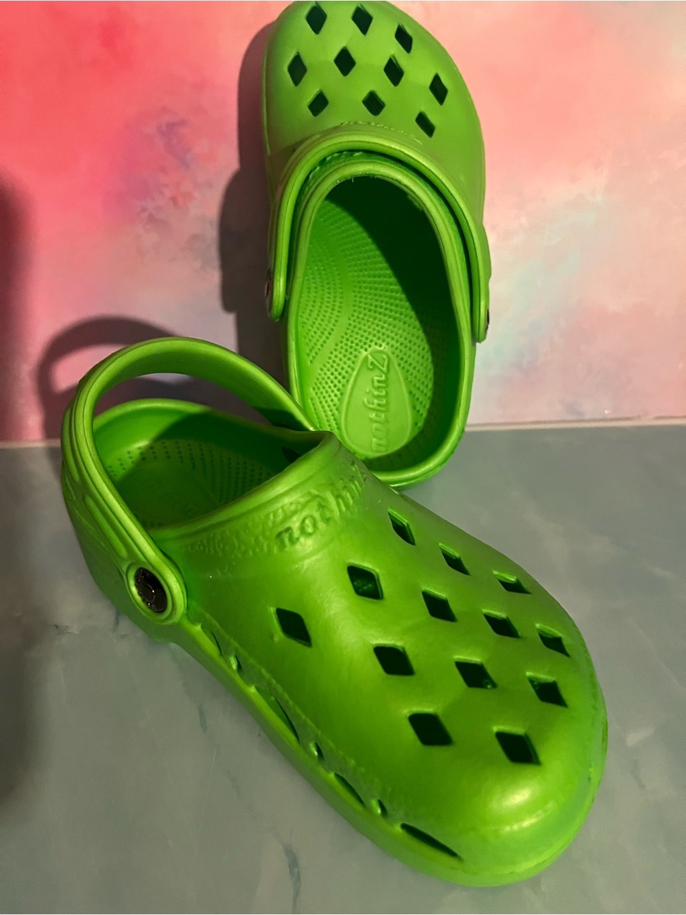 Kids Bright Green Clog Sandals - Unbranded